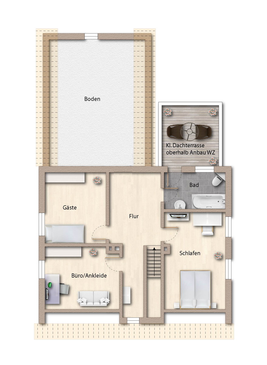 Obergeschoss - Abweichungen vorbehalten - Einfamilienhaus Barnstorf
