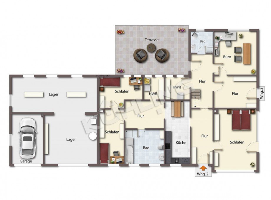 Grundriss Erdgeschoss - Abweichungen vorbehalten - Mehrfamilienhaus Goldenstedt