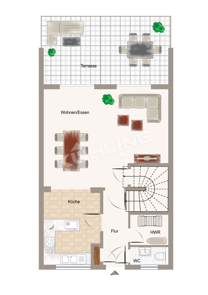 Grundriss EG - Abweichungen vorbehalten - Reihenmittelhaus Vechta