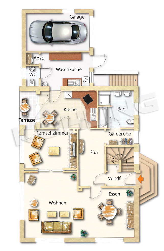 Erdgeschoss Ist Zustand - Abweichungen vorbehalten - Einfamilienhaus Twistringen