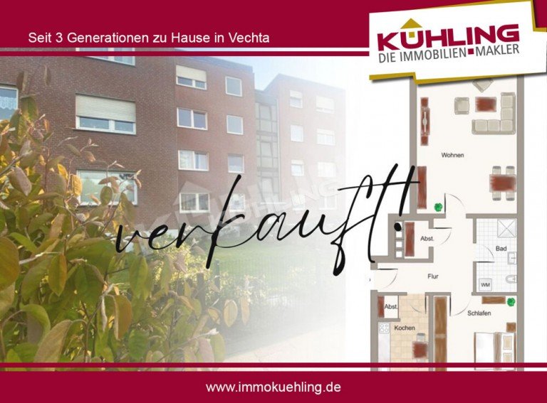  Vechta Dachgeschosswohnung Modernisierte 2-Zimmer-Wohnung in ruhiger Lage!