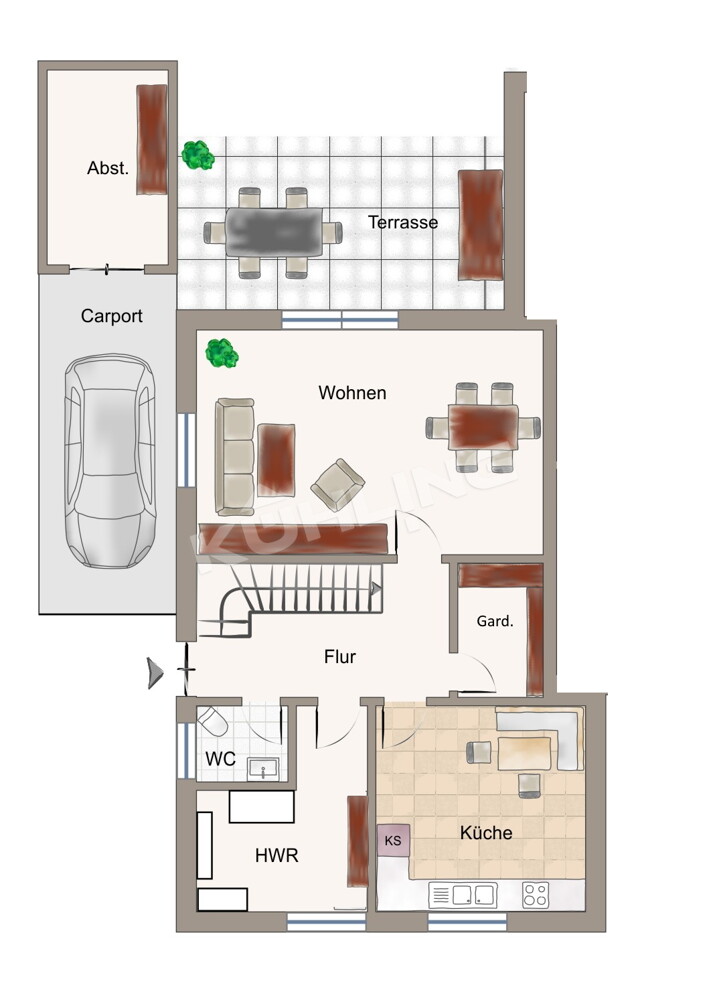 Grundriss EG - Abweichungen vorbehalten - Doppelhaush�lfte Emstek