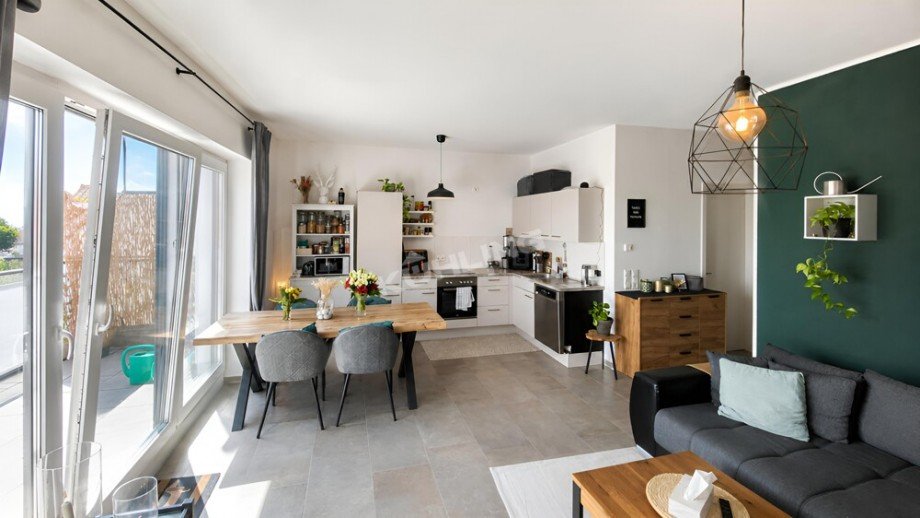 Blick zum Kochbereich Etagenwohnung Vechta