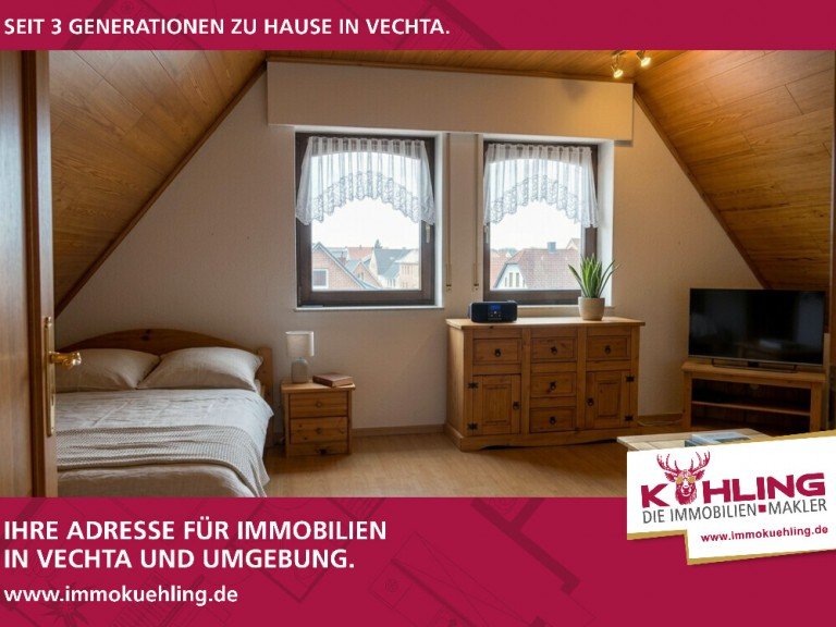 Wohn-/Schlafzimmer Vechta Dachgeschosswohnung 1 Zimmer-Appartement stadtnah & uninah