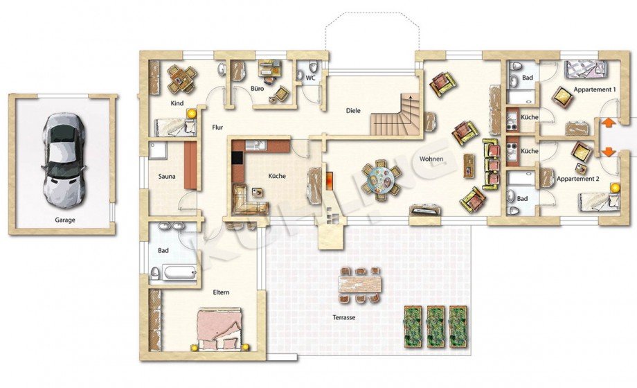 Grundriss Bungalow Lohne