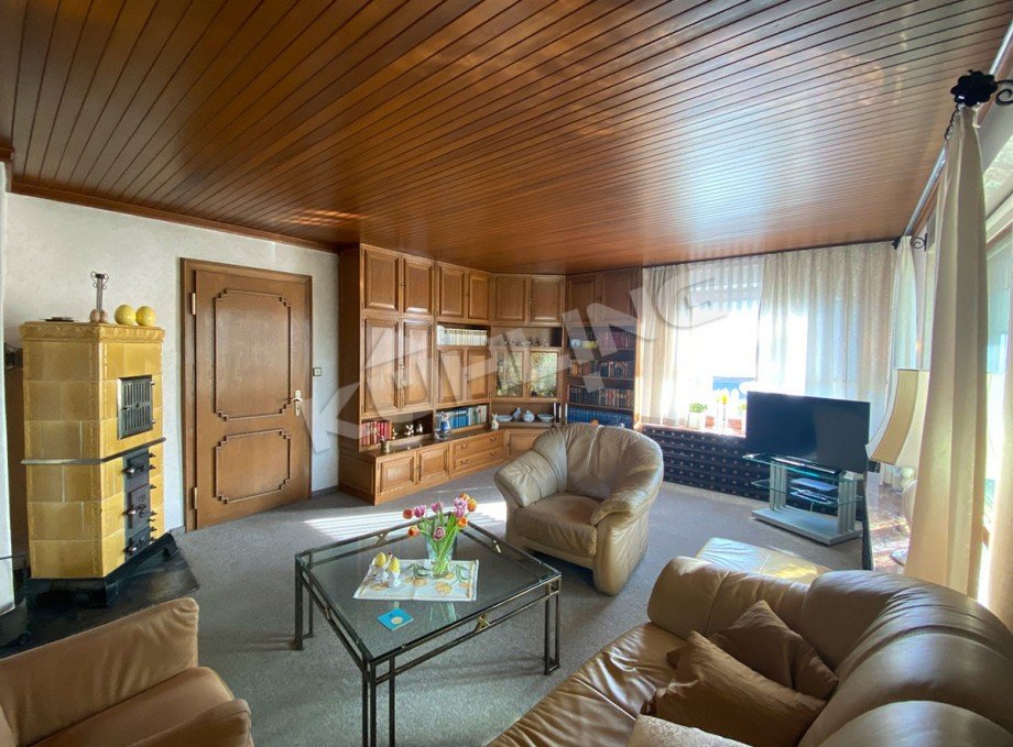 Wohnzimmer mit Zugang zum Esszimmer Einfamilienhaus Vechta