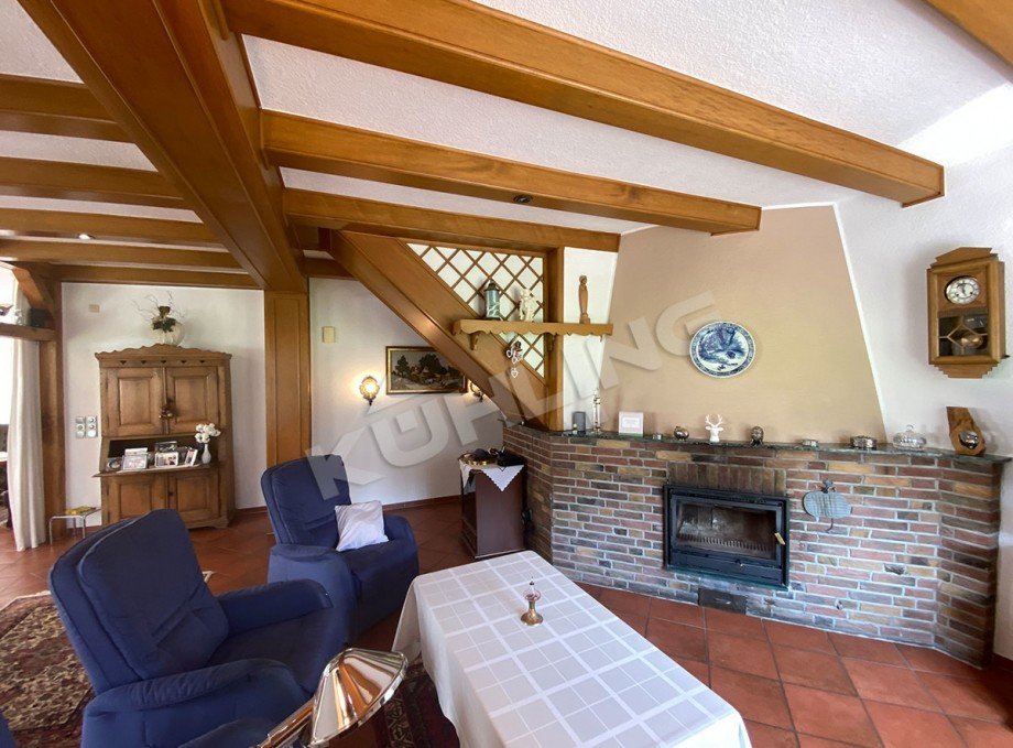 Kaminzimmer mit Blick ins Esszimmer Landhaus Vechta