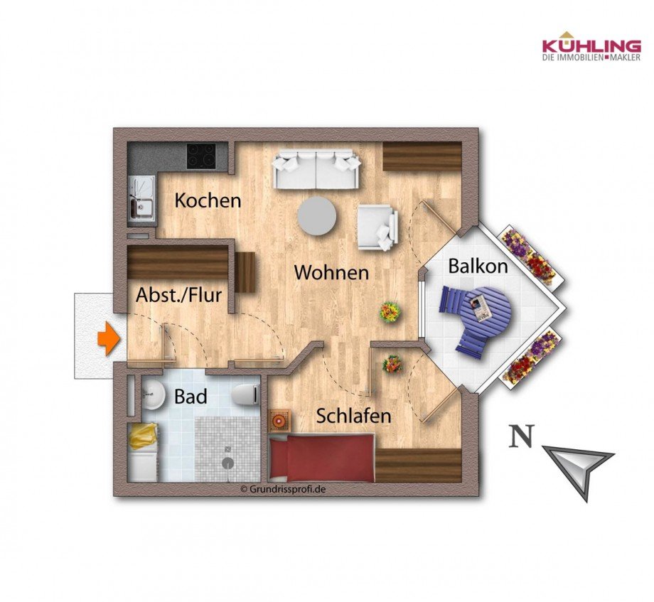 Grundriss - Abweichnungen vorbehalten - Etagenwohnung Vechta