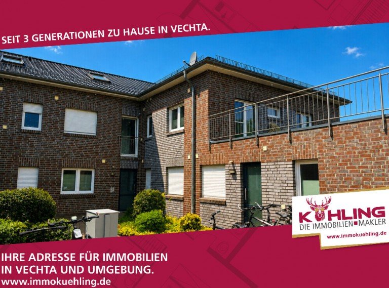 Au�enansicht Vechta Etagenwohnung Moderne 2-Zimmer Wohnung mit Balkon in Vechta!