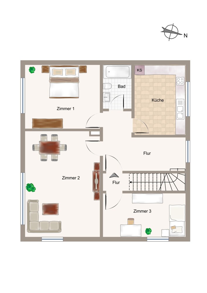 Grundriss Etagenwohnung Vechta