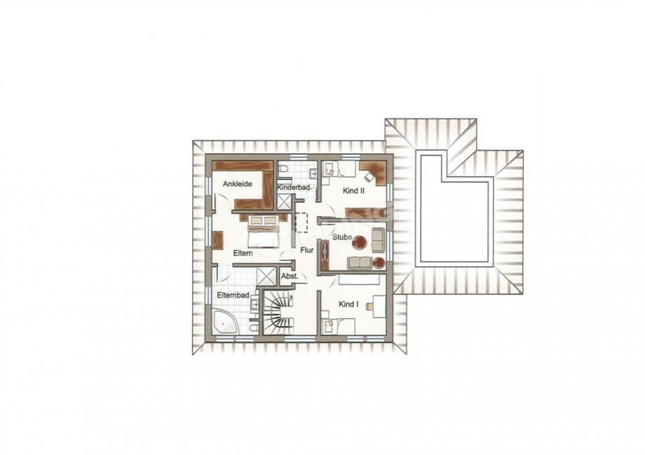 Grundriss OG - Abweichungen vorbehalten - Einfamilienhaus Lohne (Oldenburg)
