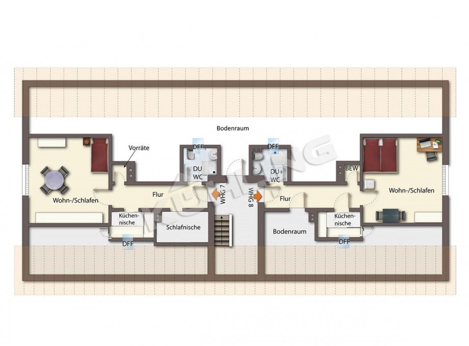 Grundriss Dachgeschoss - Abweichungen vorbehalten - Mehrfamilienhaus Diepholz