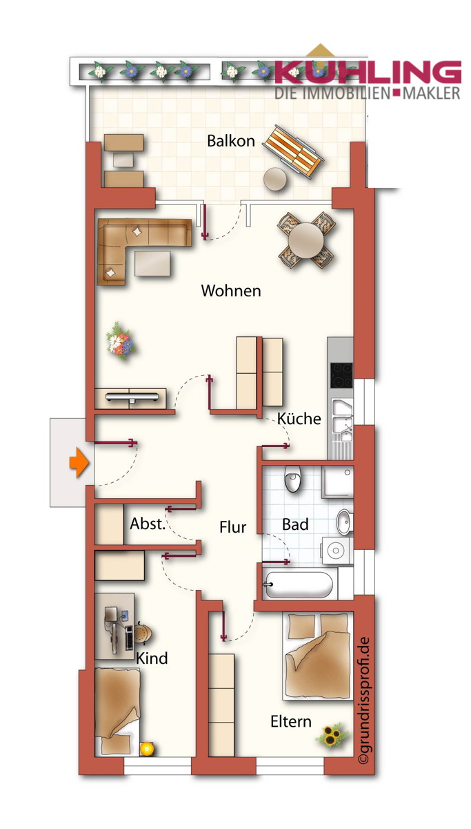 Grundriss- Abweichungen vorbehalten - Etagenwohnung Vechta