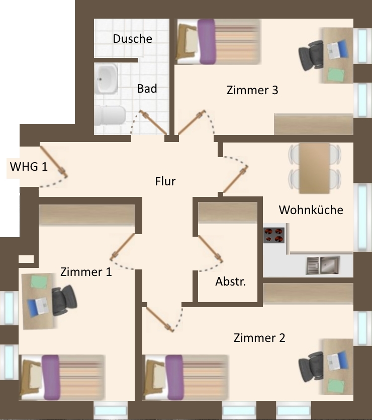 Grundriss Erdgeschosswohnung Vechta