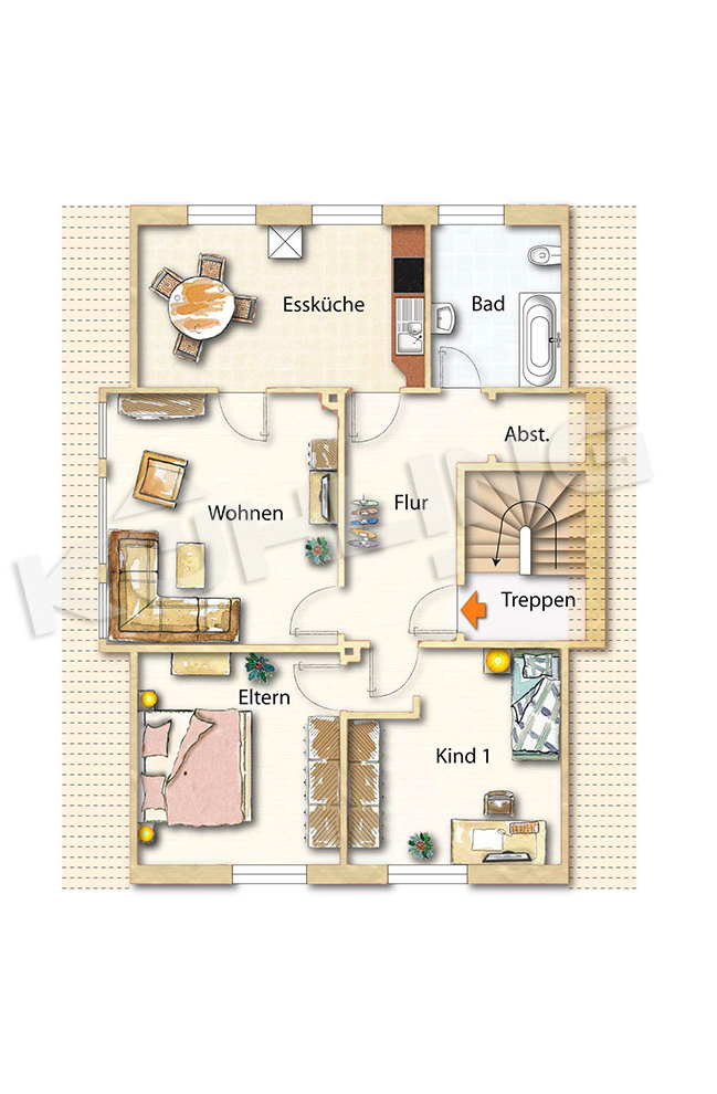 Grundriss OG Nutzungsvariante ZFH Einfamilienhaus Twistringen