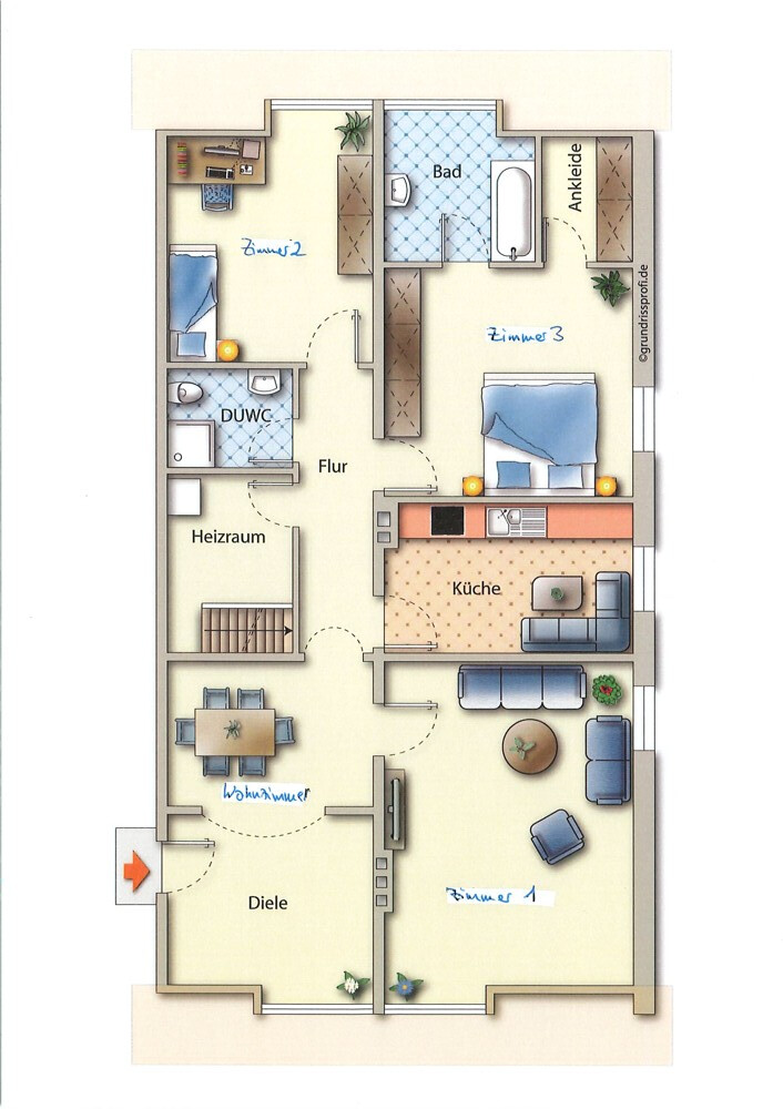 Grundriss Dachgeschosswohnung Diepholz