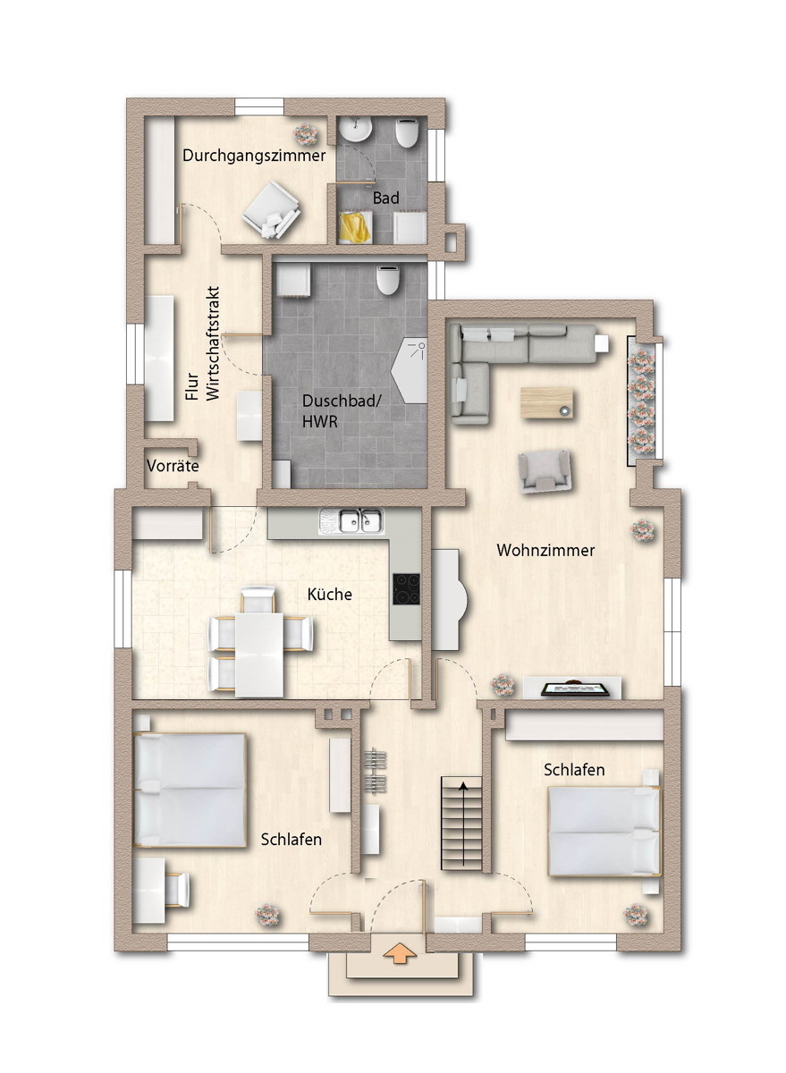Erdgeschoss - Abweichungen vorbhalten - Einfamilienhaus Barnstorf