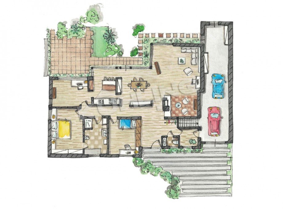 Grundriss - Abweichungen vorbehalten - Bungalow Vechta