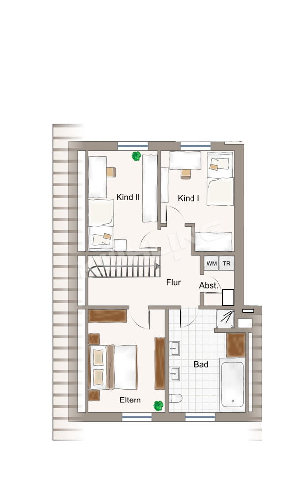 Grundriss OG - Abweichungen vorbehalten - Doppelhaush�lfte Emstek