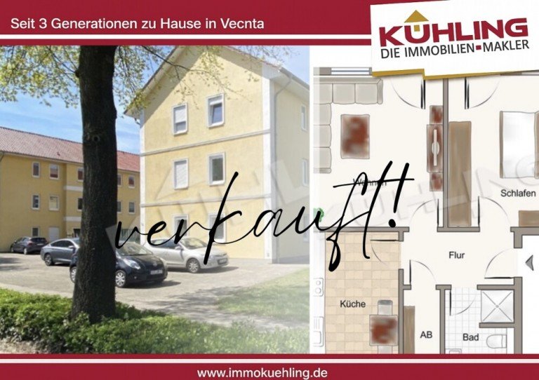 Verkauft! Vechta Erdgeschosswohnung Vermietete 2-Zimmer-Wohnung in Uni-N�he - flexibel nutzbar f�r Eigennutzer oder WG!