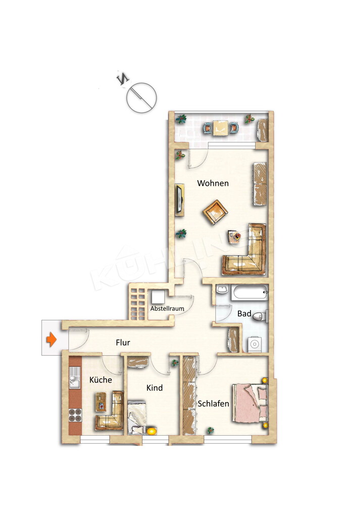 Grundriss - Abrechnung vorbehalten - Etagenwohnung Vechta
