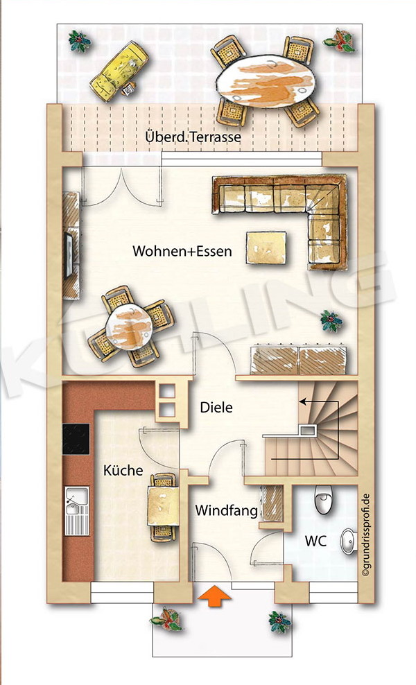 Grundriss EG - Abweichungen vorbehalten - Reihenmittelhaus Lohne
