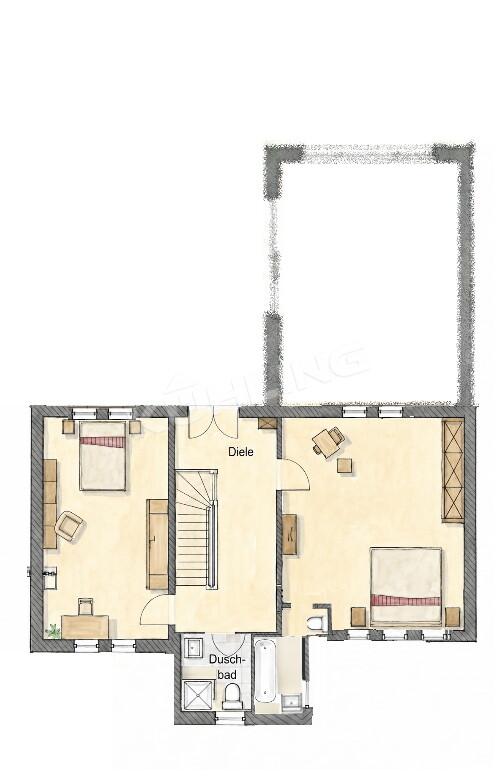 Grundriss OG - Abweichungen vorbehalten - Reihenmittelhaus Vechta