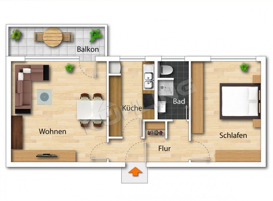 Grundriss- Abweichungen vorbehalten - Erdgeschosswohnung Dinklage