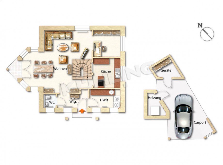 Grundriss EG - ABweichungen vorbehalten - Einfamilienhaus Goldenstedt