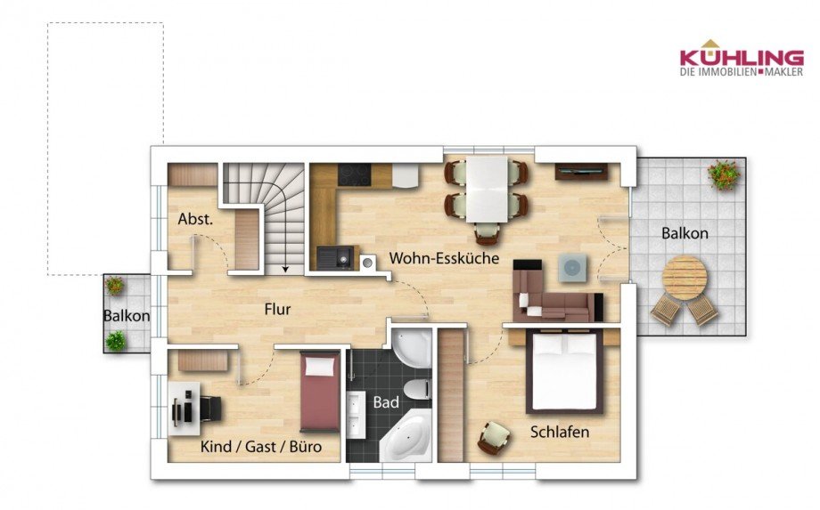 Grundriss OG - Abweichungen vorbehalten - Zweifamilienhaus Dinklage