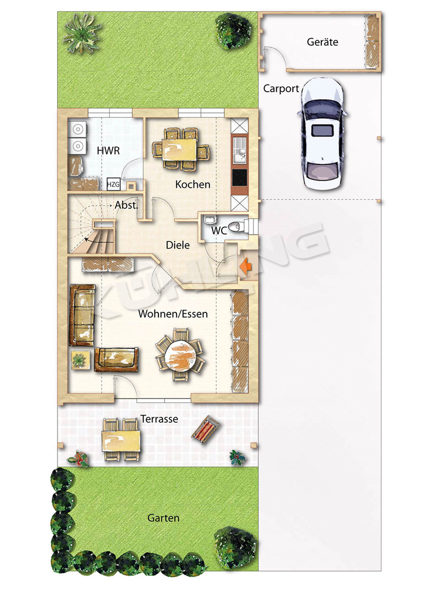 Grundriss EG - Abweichungen vorbehalten - Doppelhaush�lfte Dinklage