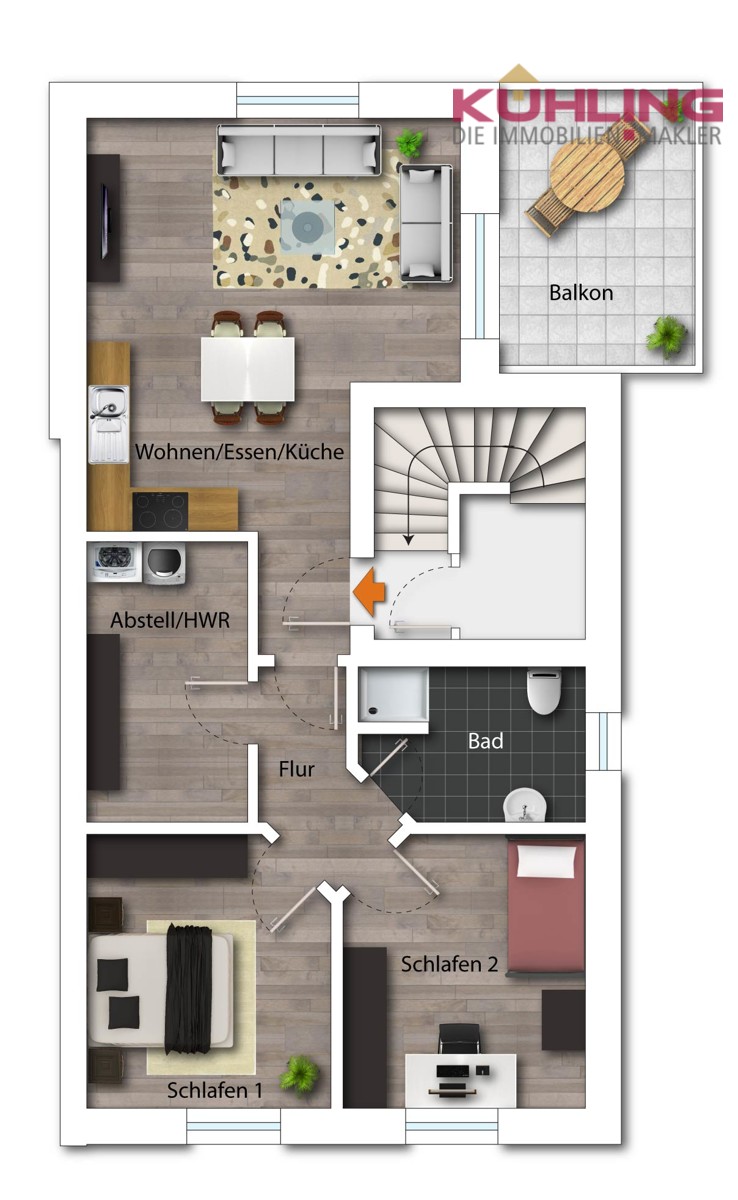 Abweichungen vorbehalten - Dachgeschosswohnung Vechta