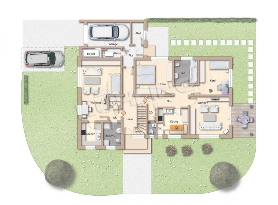 Grundriss EG - Abweichungen vorbehalten - Einfamilienhaus Essen (Oldenburg)