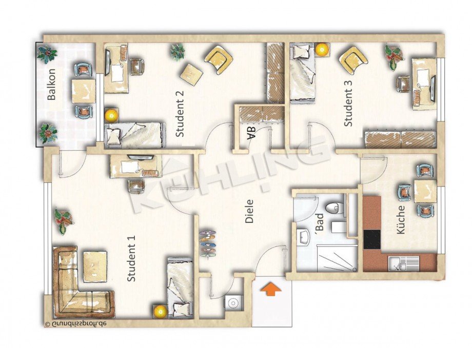 Nutzungsvorschlag Studentische Vermietung Etagenwohnung Vechta